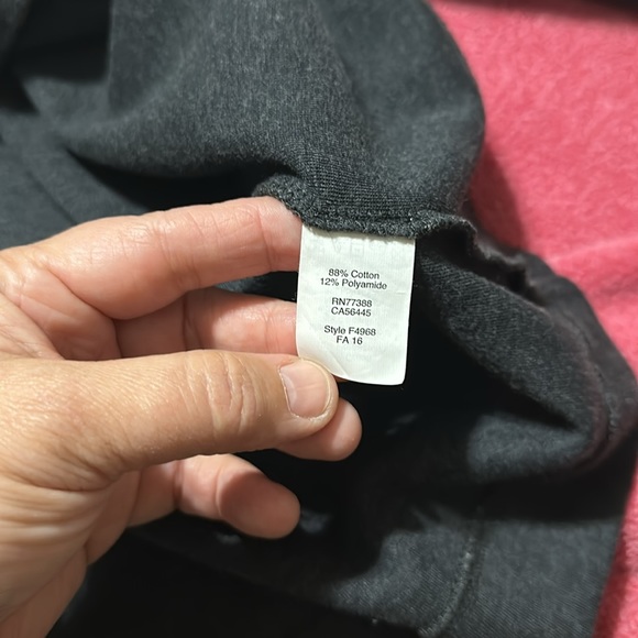 Madewell M Charcoal Gray Cotton Blend Knit Long Bell Sleeve Mini Shift Dress - Picture 14 of 15